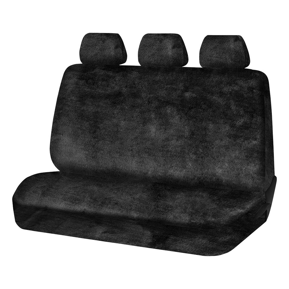 SCA Luxury Fur Seat Cover Black Adjustable Headrests Rear Seat Size 06H
