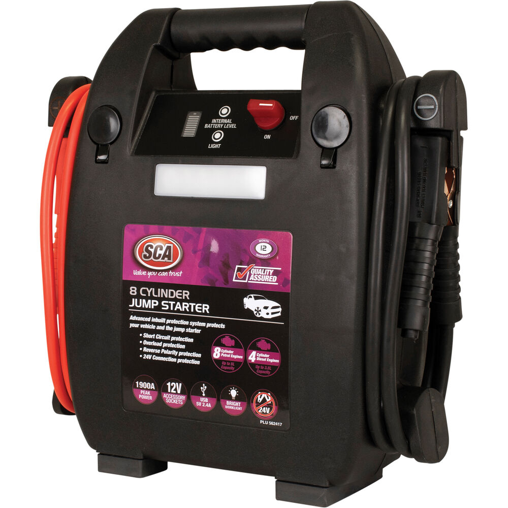 SCA 12V Jump Starter 8 Cylinder, 1900 Amp Supercheap Auto New Zealand