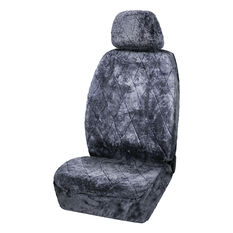 SCA Diamond Cut Sheepskin Single Seat Cover Slate Adjustable Headrests Airbag Compatible 30SAB, , scanz_hi-res