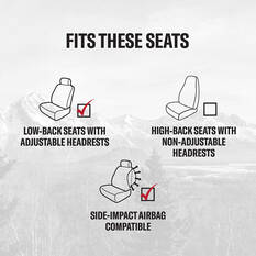 Dickies Repreve Polyester OG Black/White Logo Seat Covers Black Adjustable Headrests Airbag Compatible, , scanz_hi-res