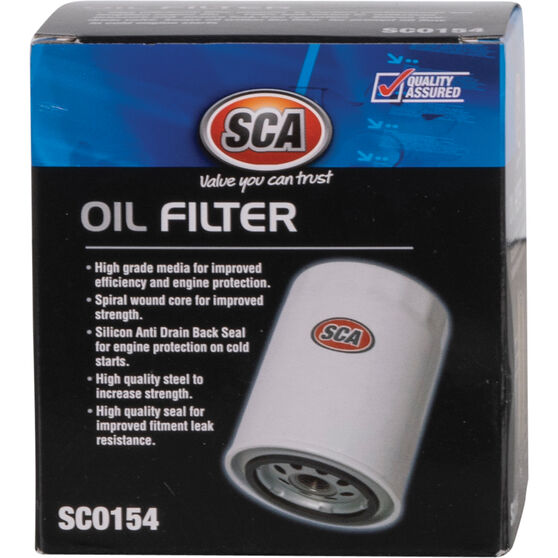 SCA Oil Filter SCO154 (Interchangeable with Z154) Supercheap Auto New
