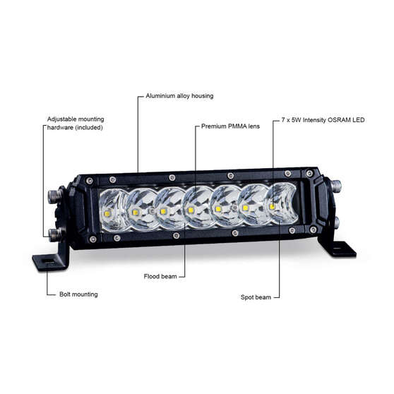 Ridge Ryder LED Driving Light Bar w/ harness - 7.5" 30W, , scanz_hi-res