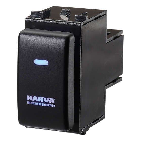 Narva OE Style Switch - Suits Nissan Pathfinder R51, Navara D40, Patrol GU4-7 & Y61 Series, Blank Push On/Off, Blue LED, 63372BL, , scanz_hi-res