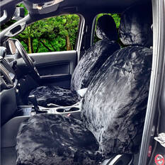 SCA Luxury Fur Seat Covers Black Adjustable Headrests Airbag Compatible 30SAB, , scanz_hi-res