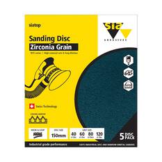 SIA Abrasives 150mm Heavy Duty Sanding Disc, 1815 Series, No Hole, Mixed Grit, 5 Pack, , scanz_hi-res
