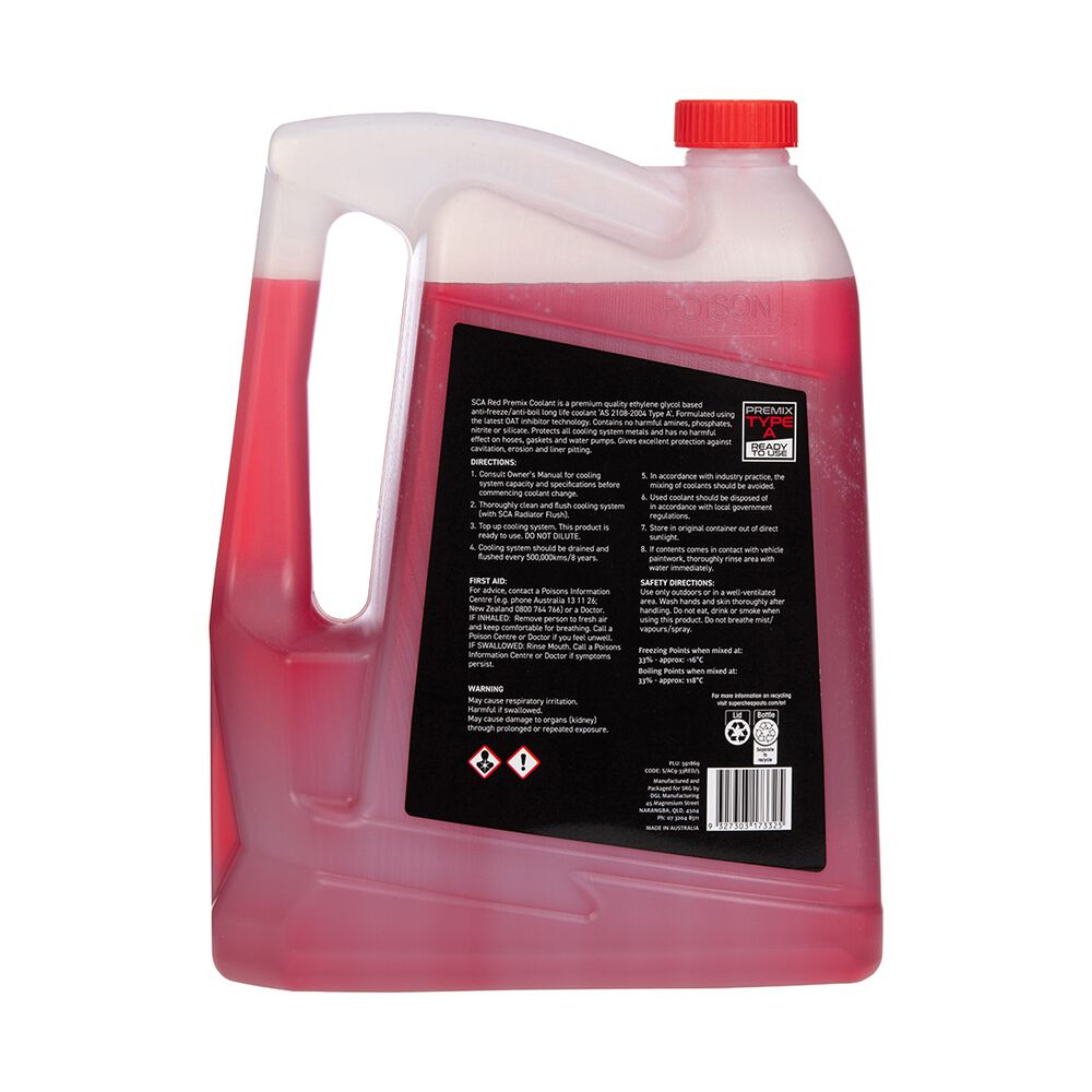 SCA Long Life Red Coolant Premix 5 Litre Supercheap Auto New Zealand