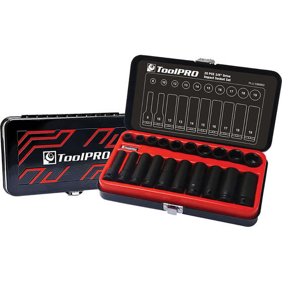 ToolPRO Impact Socket Set 3/8" Drive Metric 20 Piece, , scanz_hi-res