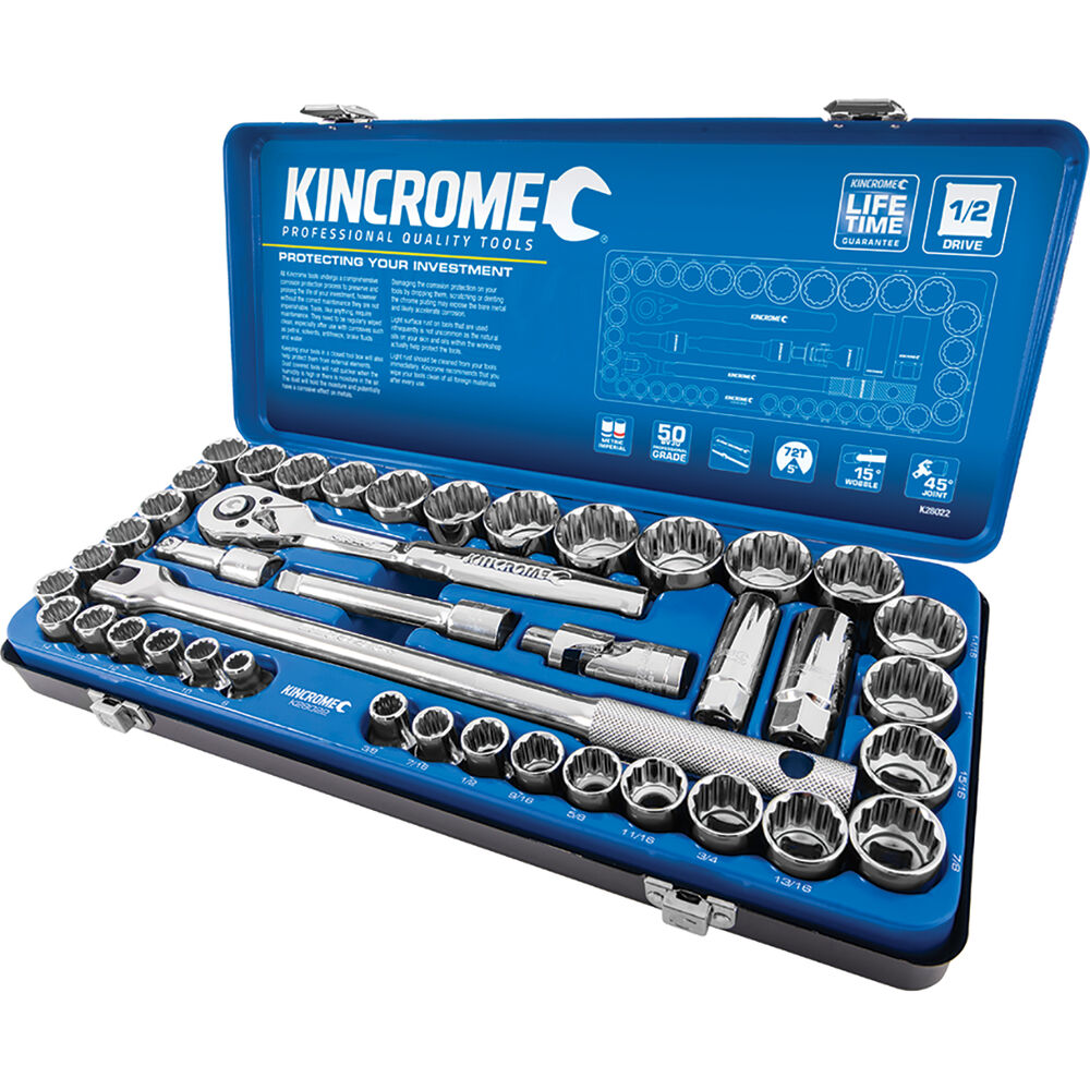 Kincrome Socket Set 1/2" Drive Metric/SAE 42 Piece Supercheap Auto