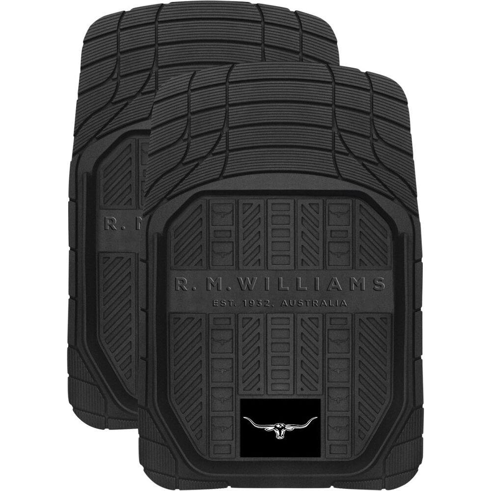 R.M.Williams Car Floor Mats Rubber Black Front Pair Supercheap Auto