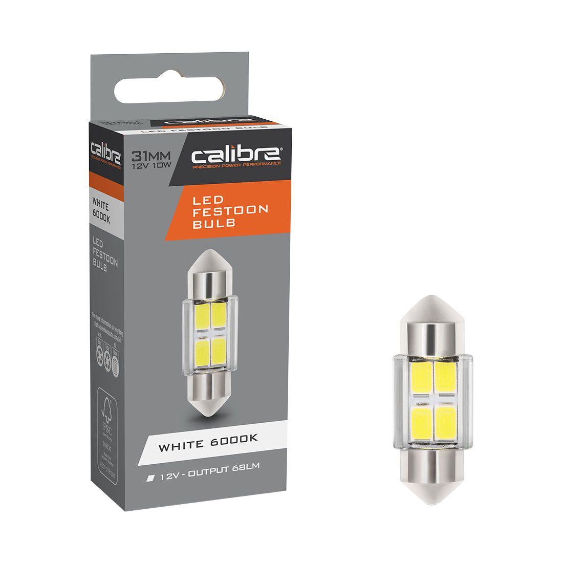 Calibre Automotive Globes - LED Festoon 12V, 10W, 31mm, , scanz_hi-res