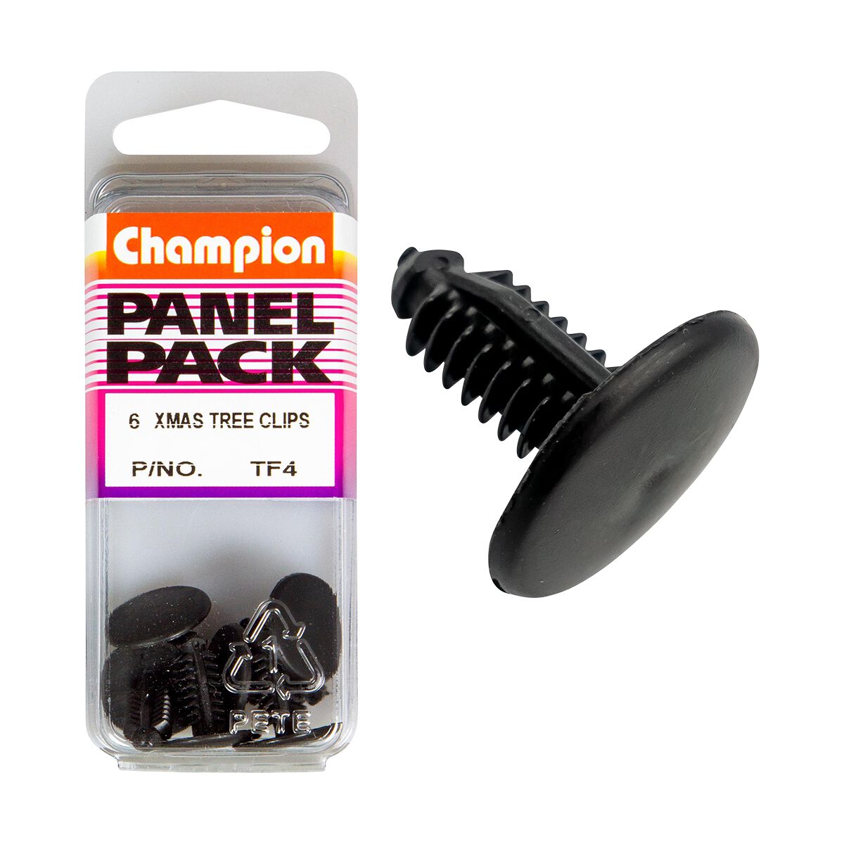 Champion Panel Pack Christmas Tree Clips Black TF4, 7.8mmx16.3mm, , scanz_hi-res