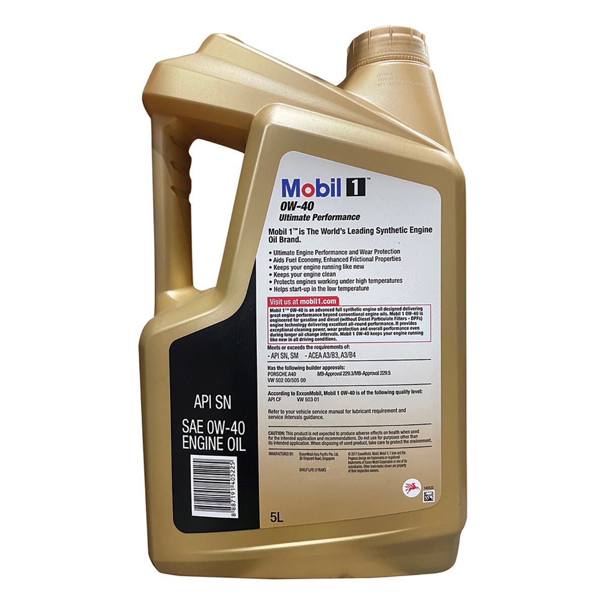 Mobil 1 Ultimate Engine Oil 0W-40 5 Litre, , scanz_hi-res