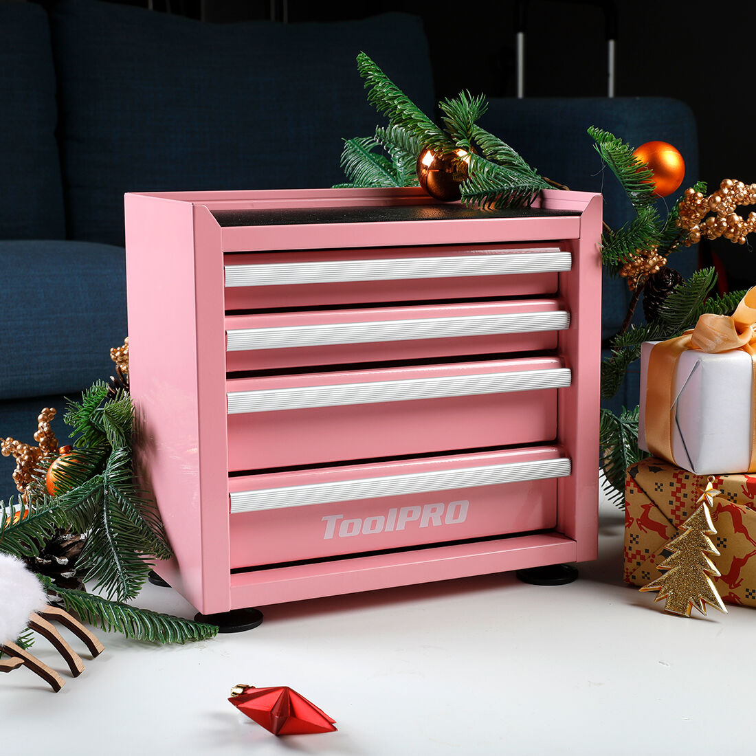 ToolPRO Mini Tool Cabinet 4 Drawer Pink, , scanz_hi-res