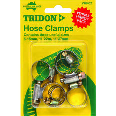 Tridon Hose Clamps - Part Stainless, 6-16mm, 11-22mm & 14-27mm, 6 Pieces, , scanz_hi-res