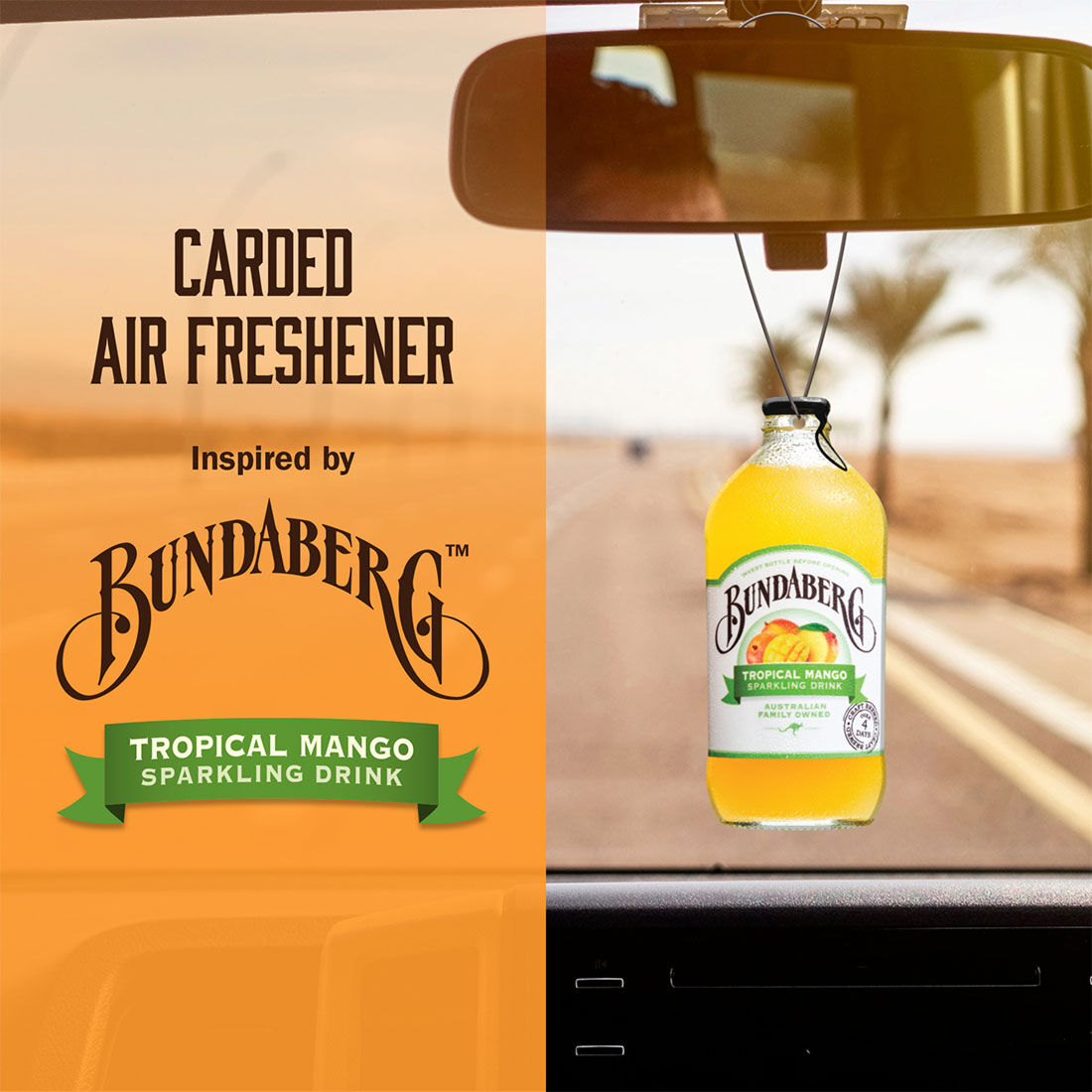 Bundaberg Carded Air Freshener - Tropical Mango, , scanz_hi-res