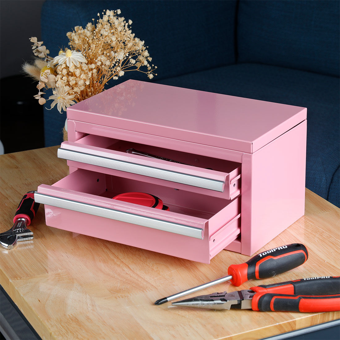 ToolPRO Mini Tool Chest 2 Drawer Pink, , scanz_hi-res