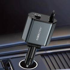 Cabin Crew 12V 55W 4 Port with Built-in Cables In-Car Fast Charger, , scanz_hi-res
