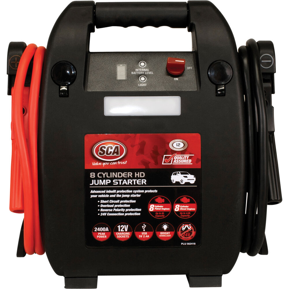 SCA 12V 2400 Amp 8 Cylinder Heavy Duty Jump Starter | Supercheap Auto