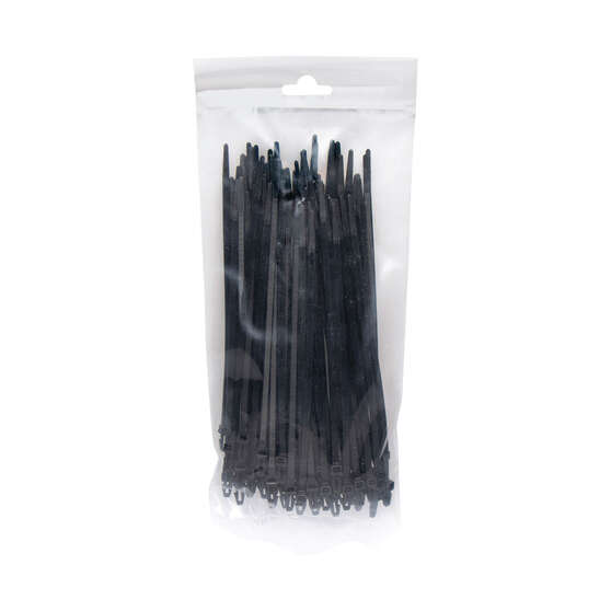 SCA Cable Ties Push Mount - Black, 200mm X 4.8mm, 100 Pack, , scanz_hi-res