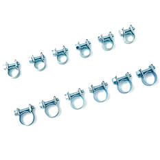 Calibre Hose Clamps - Zinc Plated, 12 Pieces, 9-11mm & 12-14mm, , scanz_hi-res