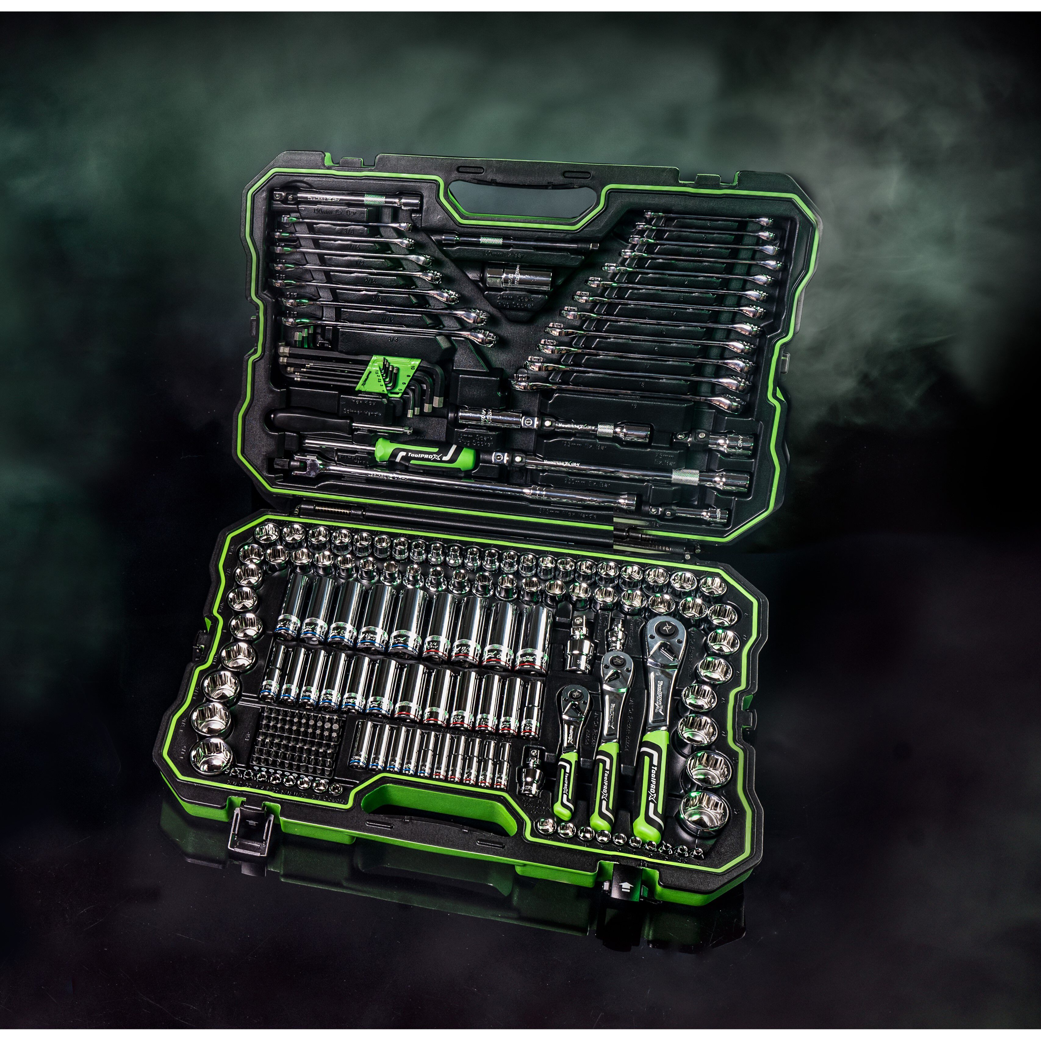 ToolPRO-X Tool Kit 1/4" 3/8" & 1/2" Drive Metric/SAE 228 Piece, , scanz_hi-res