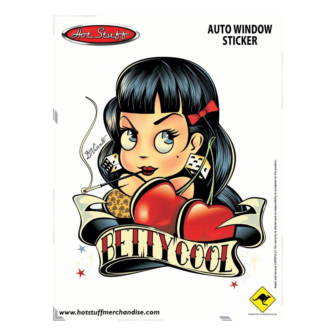 Hot Stuff Sticker - Betty Cool, Vinyl, , scanz_hi-res