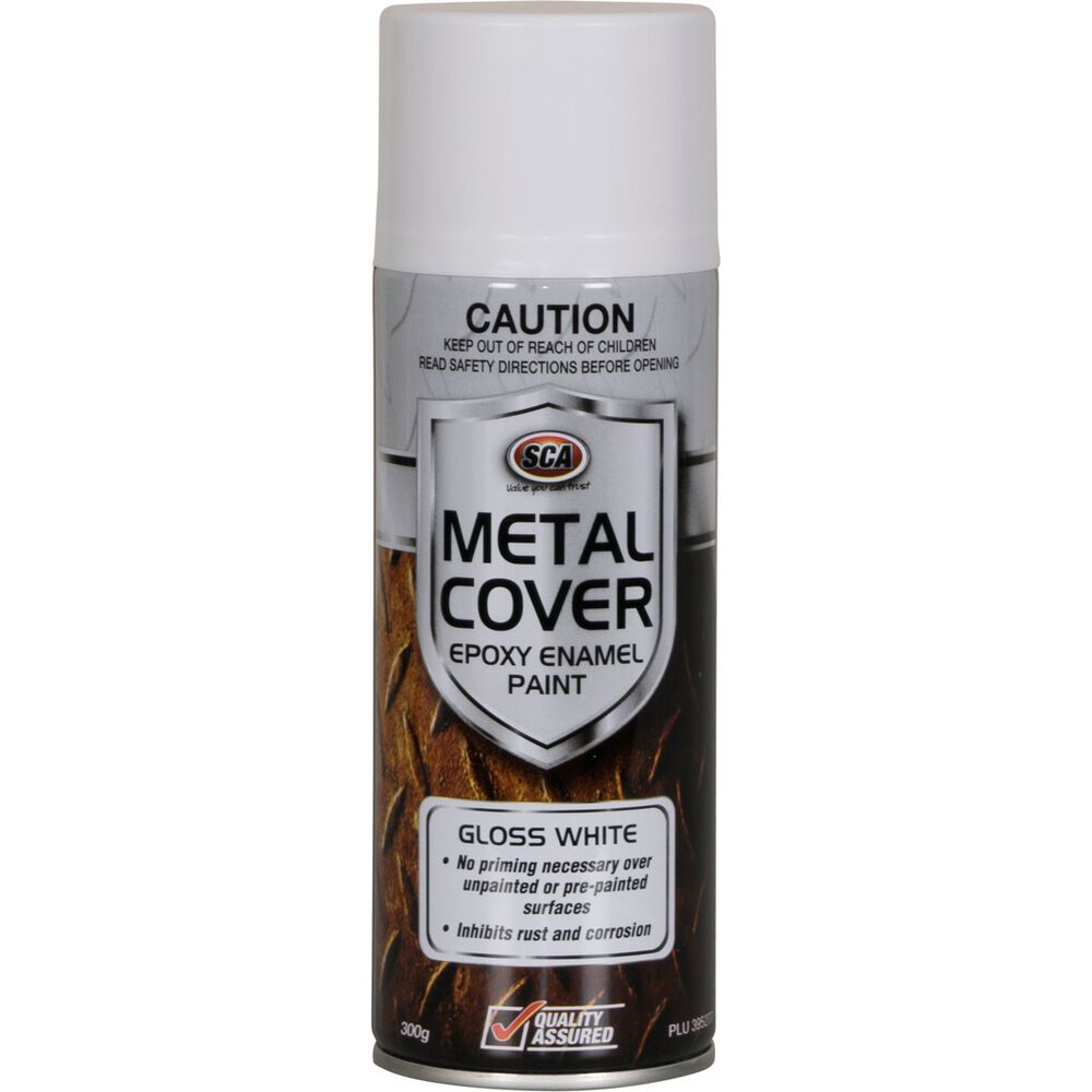 SCA Metal Cover Enamel Rust Paint Gloss White 300g Supercheap Auto