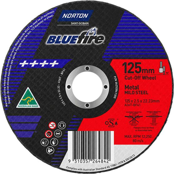 Norton Metal Cut off Disc 125mm x 2.5mm x 22mm, , scanz_hi-res