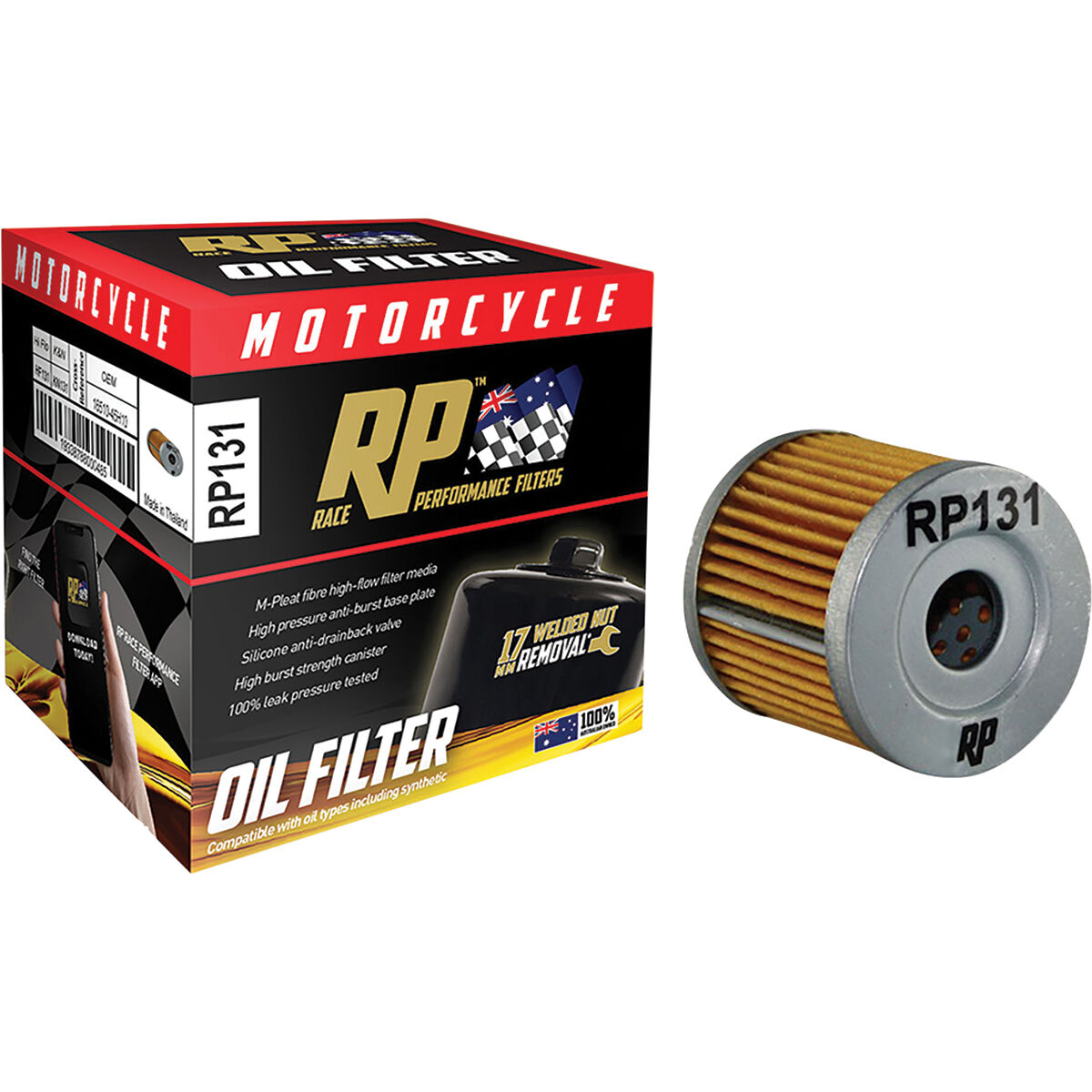 Race Performance Motorcycle Oil Filter RP131, , scanz_hi-res