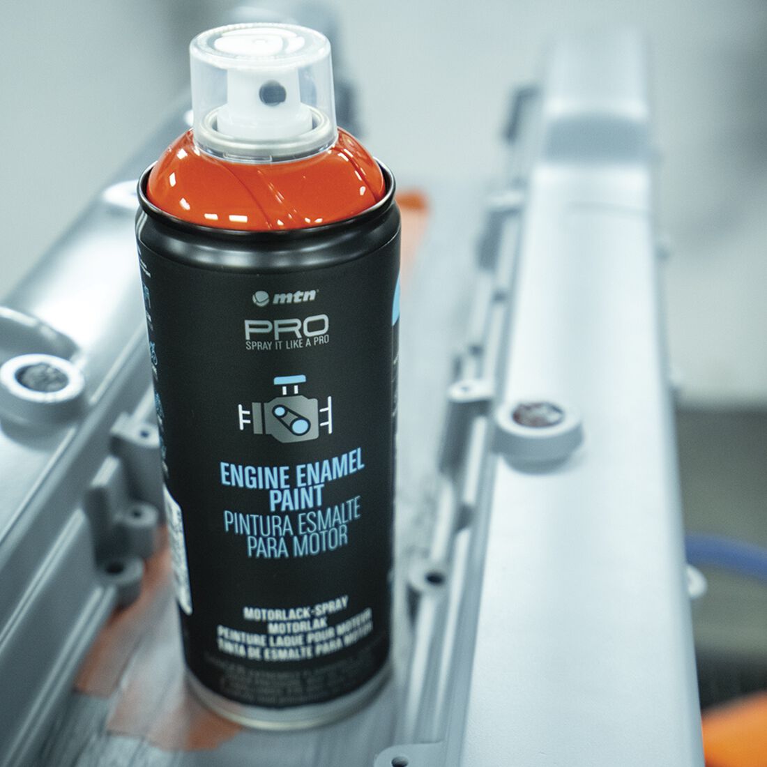 MTN PRO Engine Enamel Orange Chevy 400ml Spray Paint, , scanz_hi-res