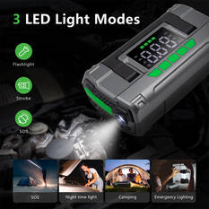 CAROSS T14 12V 2000A Smart Lithium Jump Starter With Built-in Air Compressor & 3 Mode LED Worklight, , scanz_hi-res