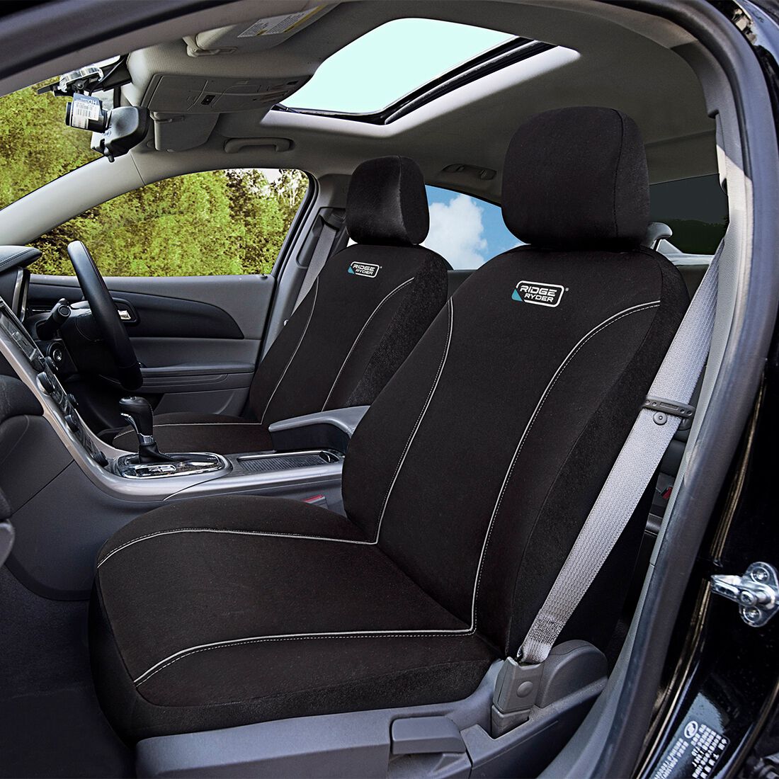 Ridge Ryder Canvas Seat Covers Black/Grey 30SAB, , scanz_hi-res