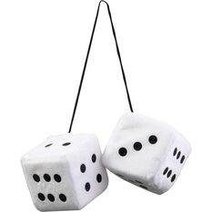 SCA Fluffy Dice - Black with White Dots or White with Black Dots, , scanz_hi-res
