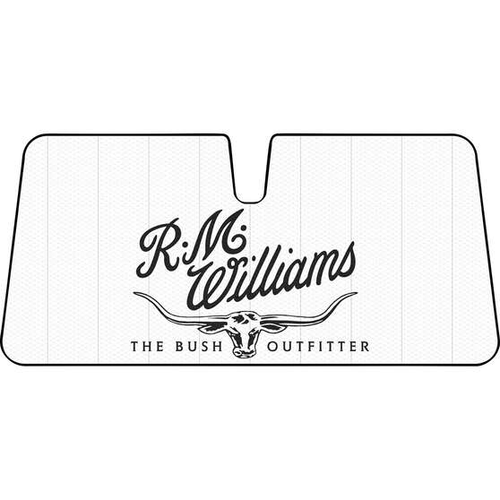 R.M. Williams Logo Sunshade Cream Accordion Front, , scanz_hi-res