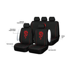 SCA Dragon Seat Cover Pack Red Adjustable Headrests Airbag Compatible 30&06H SAB, , scanz_hi-res