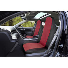 SCA Cord Seat Covers - Red/Black Built-in Headrests Size 60 Front Pair Airbag Compatible, , scanz_hi-res