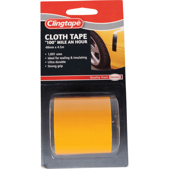 Clingtape Cloth Tape - Yellow, 48mm x 4.5m, , scanz_hi-res