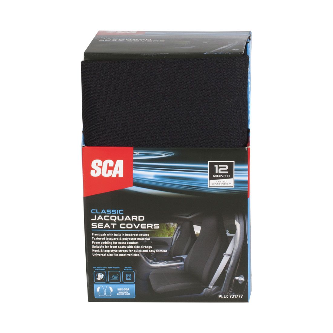SCA Jacquard Seat Covers Black, Built-in Headrests, Airbag Compatible, Size 60A, , scanz_hi-res