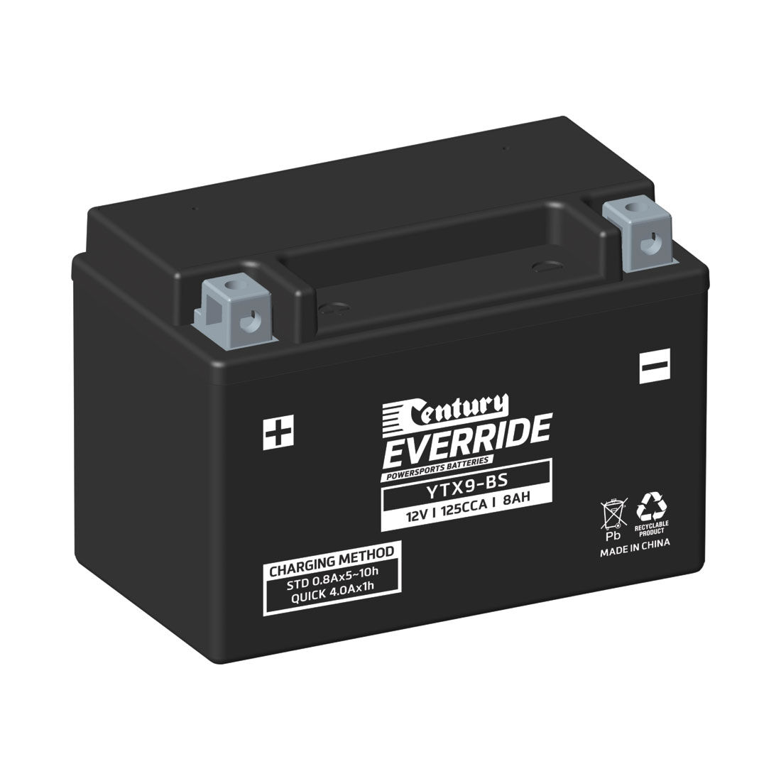 Century EverRide Powersports Battery YTX9-BS, , scanz_hi-res