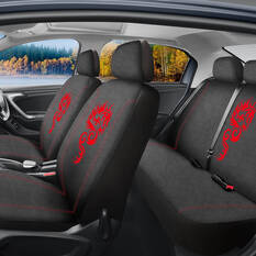 SCA Dragon Seat Cover Pack Red Adjustable Headrests Airbag Compatible 30&06H SAB, , scanz_hi-res