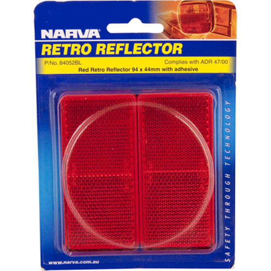 Narva Reflector - Red, 94 x 44mm, Rectangle, 2 Pack, , scanz_hi-res