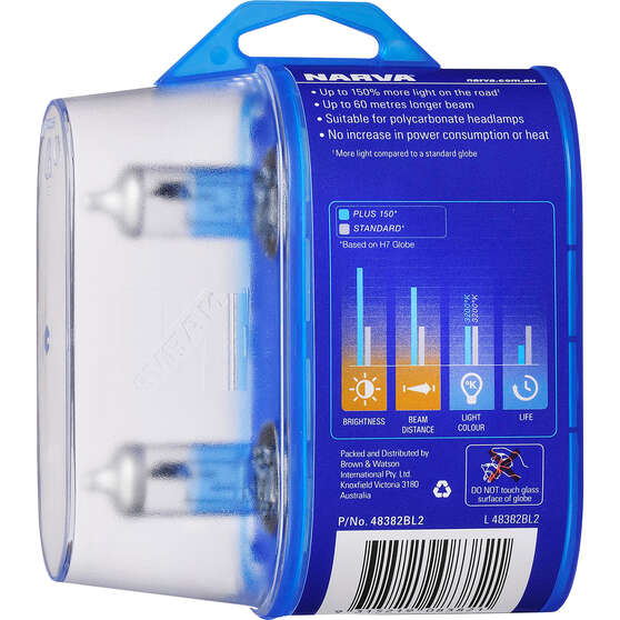 Narva Plus 150 Headlight Globes - H4, 12V 60/55W, 48382BL2, , scanz_hi-res