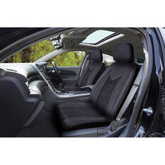 SCA Sports Leather Look And Mesh Seat Covers Black And Grey, Adjustable Headrests, Size 30, Front Pair, Airbag Compatible, , scanz_hi-res