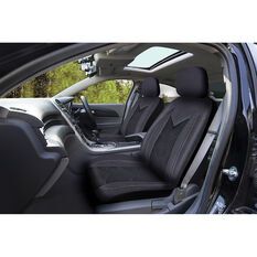 SCA Sports Leather Look And Mesh Seat Covers - Black And Grey, Adjustable Headrests, Airbag Compatible, , scanz_hi-res