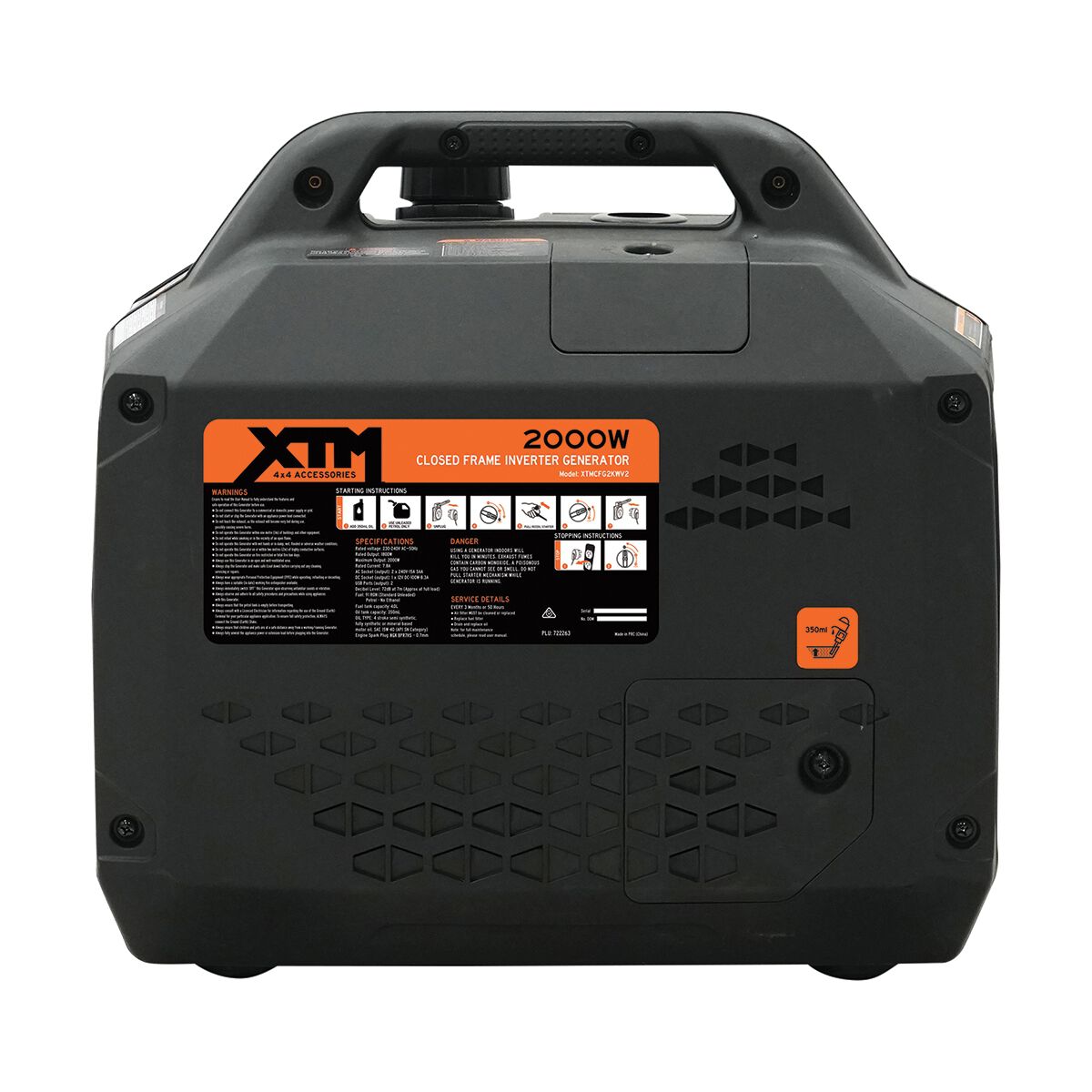 XTM Inverter Generator Closed Frame V2 2000W, , scanz_hi-res