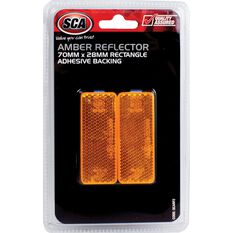 SCA Reflector - Amber, 70 x 28mm, Rectangle, 2 Pack, , scanz_hi-res