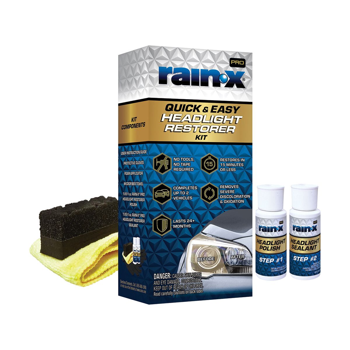 Rain-X Pro Quick and Easy Headlight Restoration Kit, , scanz_hi-res