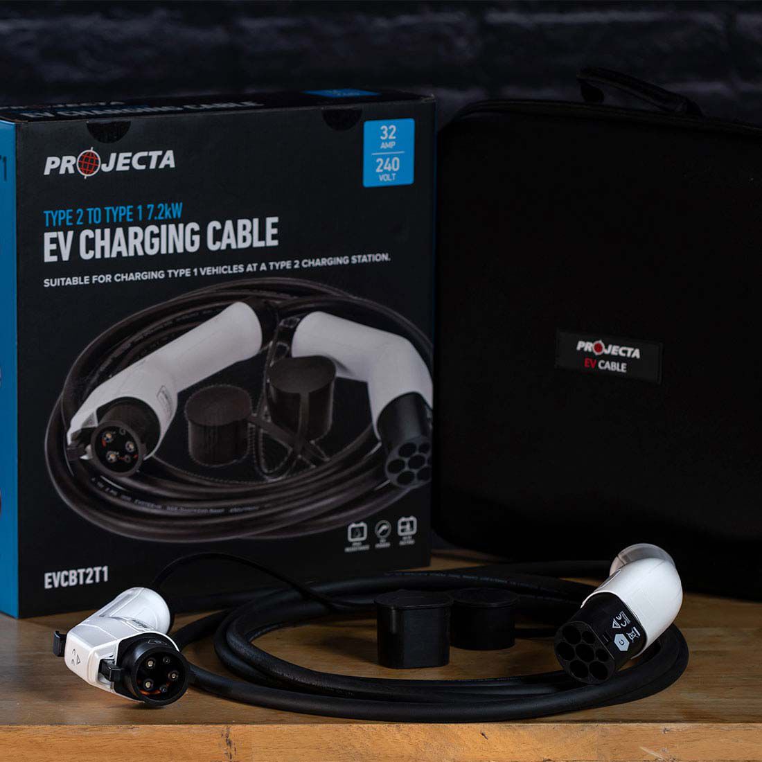 Projecta Electric Vehicle Charging Cable 1-Phase Type 2 Inlet To Type 1 Outlet, , scanz_hi-res