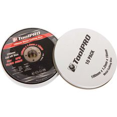 ToolPRO Metal Cut Off Disc 100mm x 1.2mm x 16mm 10 Pack, , scanz_hi-res