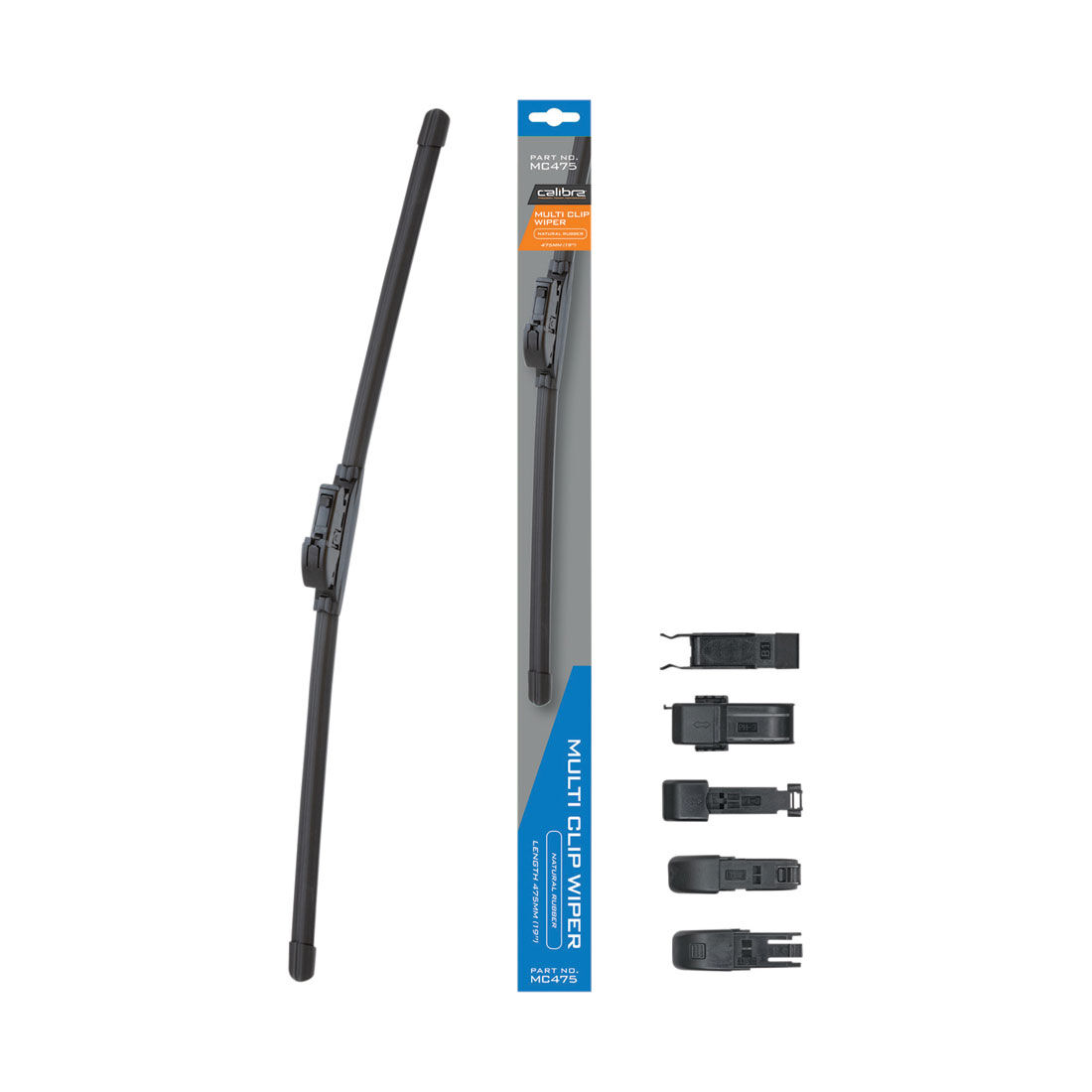 Calibre Multi-Clip Wiper Blade 475mm (19") Single - MC475, , scanz_hi-res